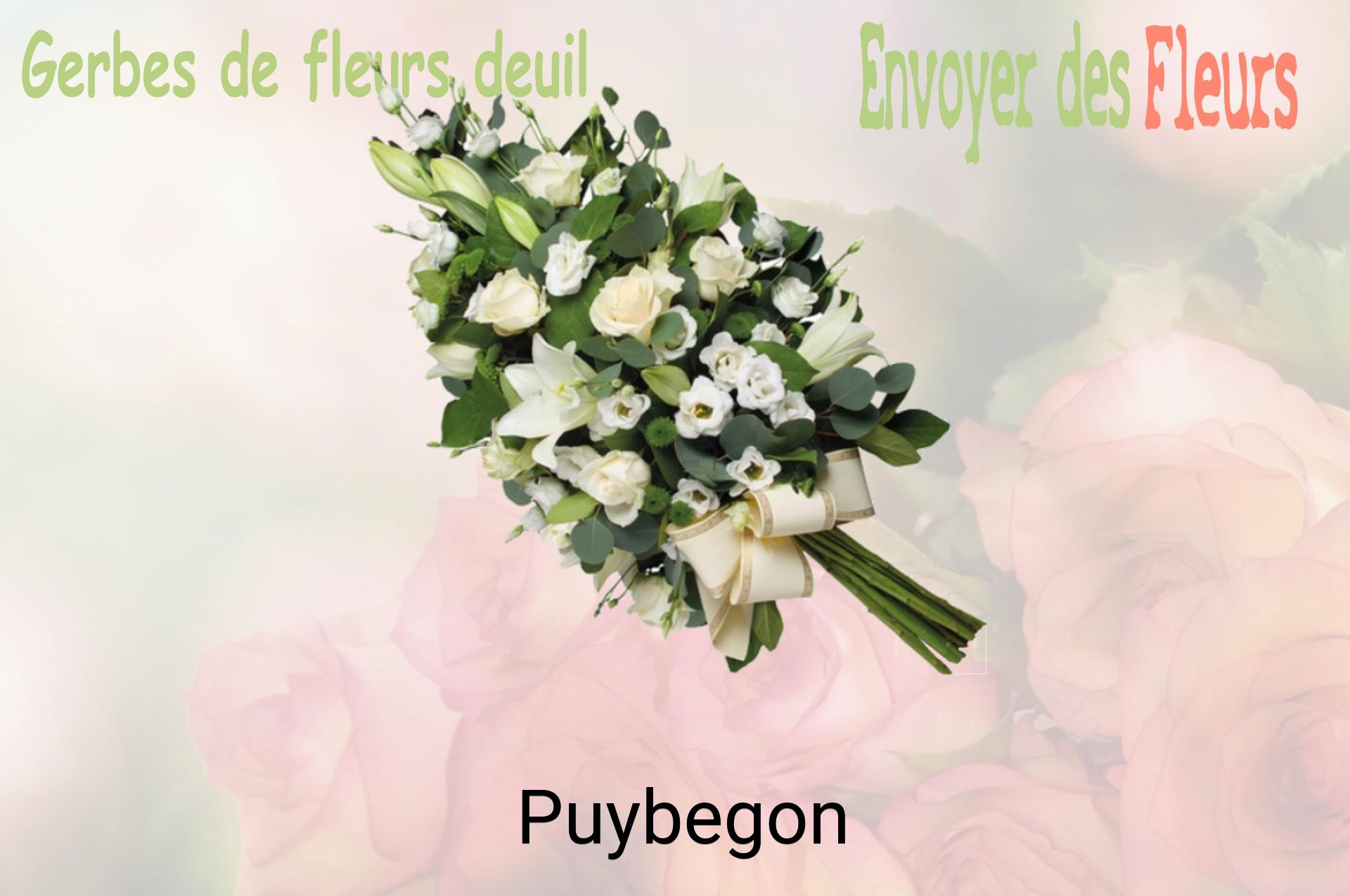 Gerbe de fleurs de deuil livrée à Puybegon